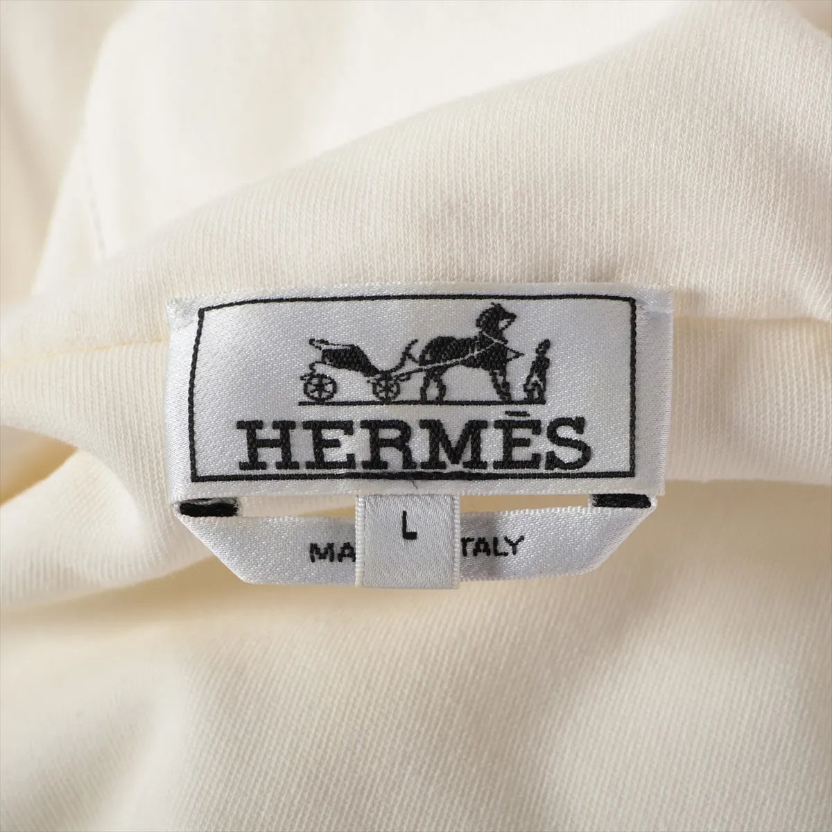 Hermès Cotton Hoodie Short Sleeve Shirt White