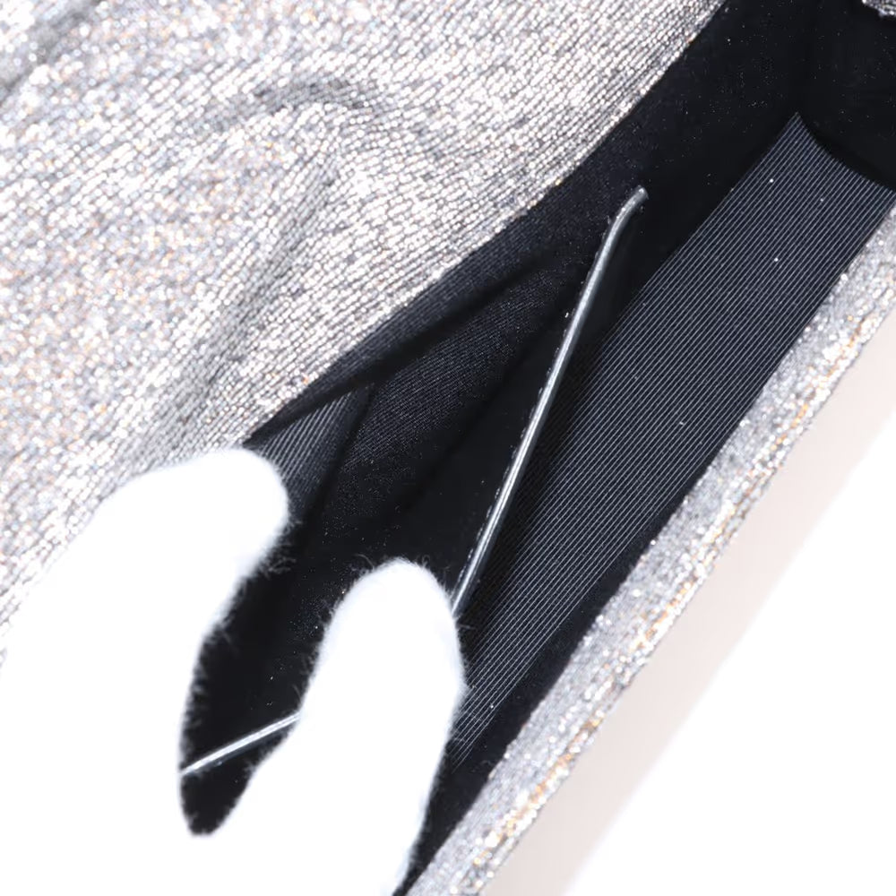 Saint Laurent Paris Kate Fabric x Lame Clutch Bag Silver x Gold