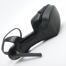 Load image into Gallery viewer, Saint Laurent Paris Leather Heel Sandals Black