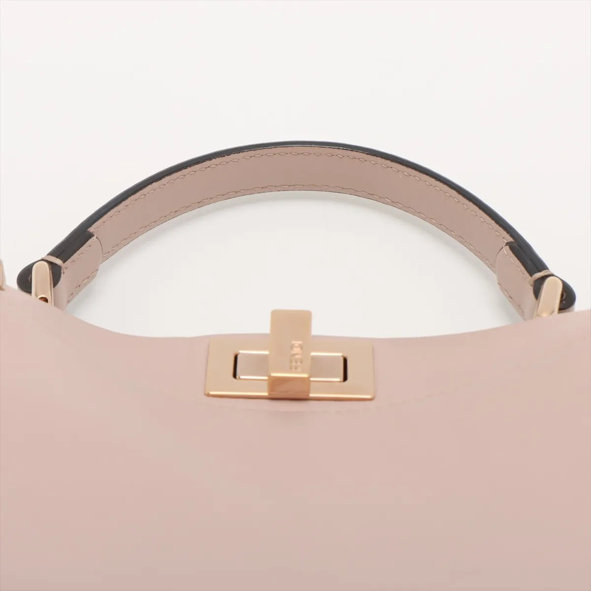 Fendi Mini Peekaboo Leather Studs Two-Way Handbag Pink