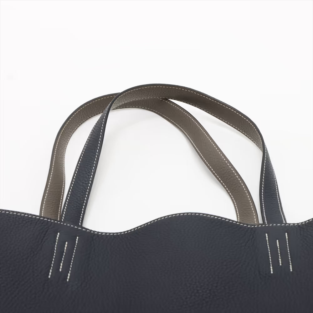 Hermès Double Sens 36 Taurillon Clemence Bleu Nuit x Ethane