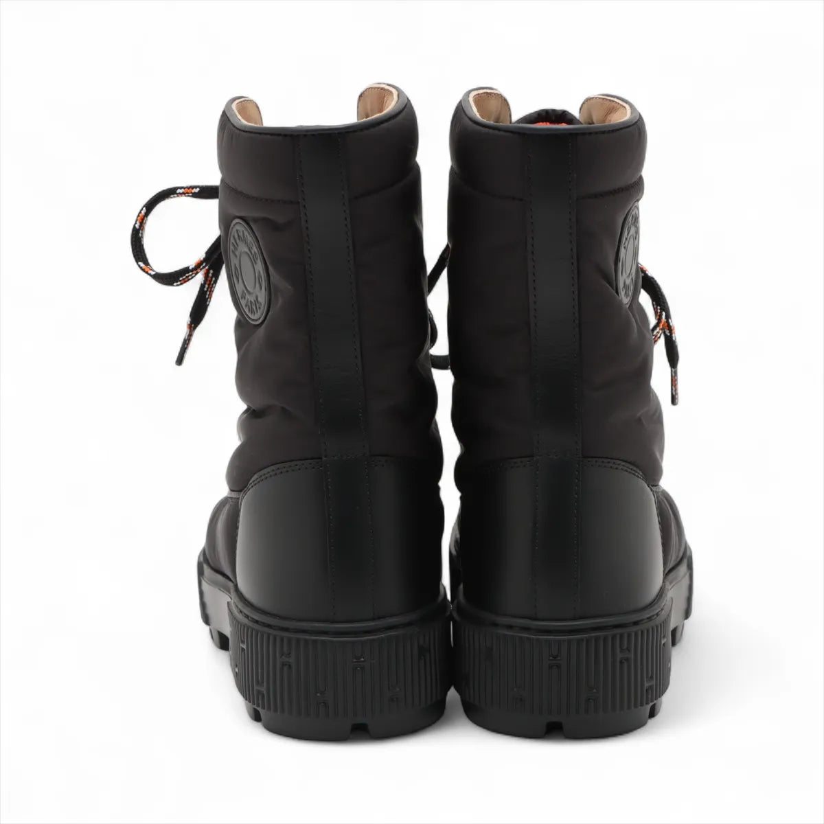 Hermes Fresh Nylon Leather Short Boots Black