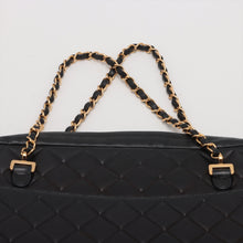 Load image into Gallery viewer, Chanel Matelasse Lambskin Chain Tote Bag Black