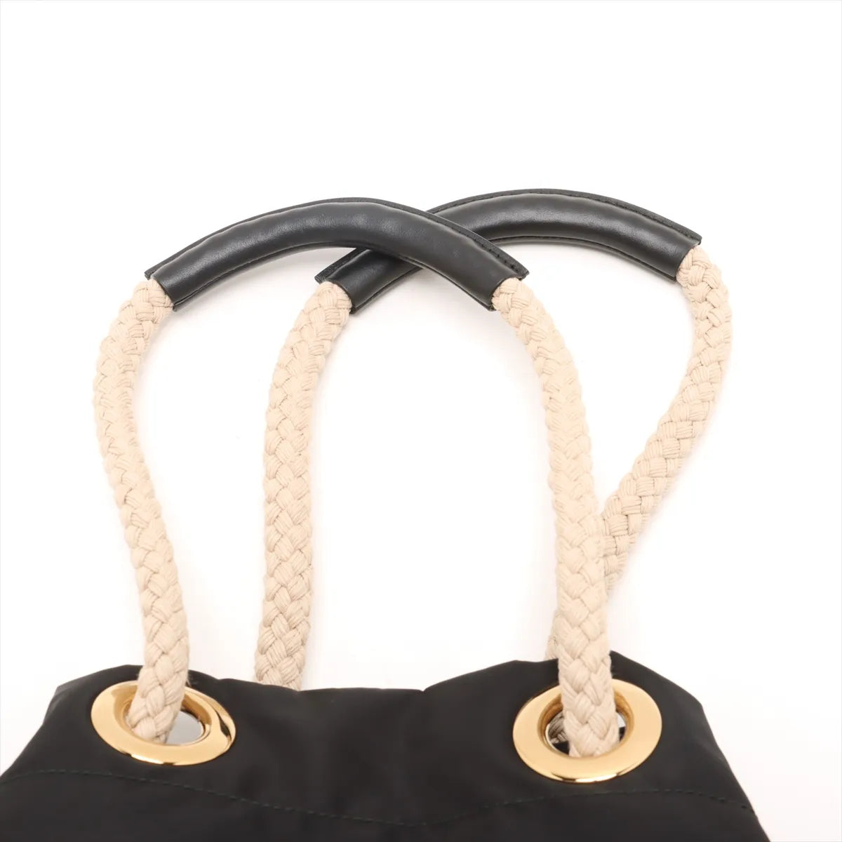 Prada Tessuto Nylon Leather Bucket Shoulder Bag Black