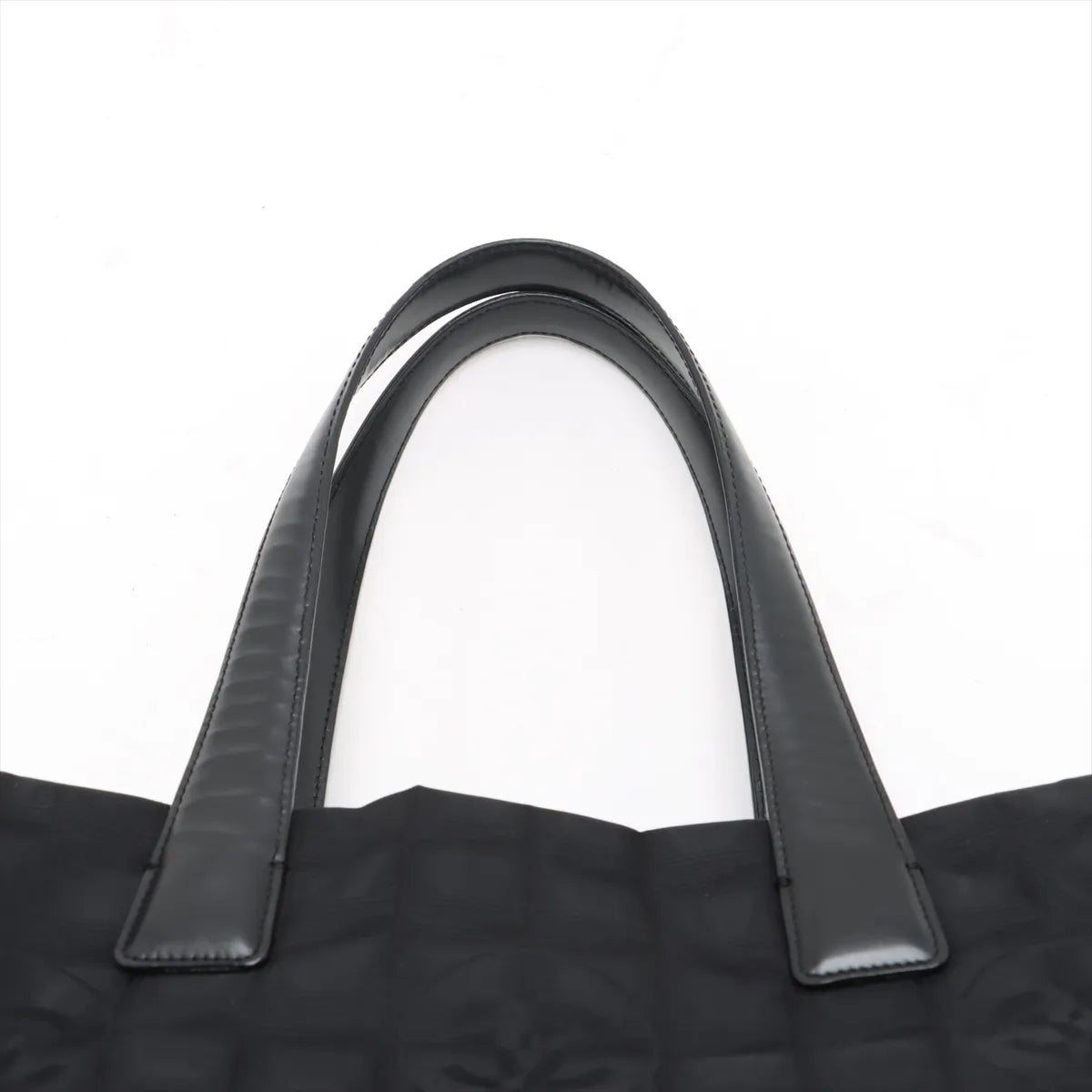 Chanel CC Logo New Travel Line Nylon Leather Tote Bag Black