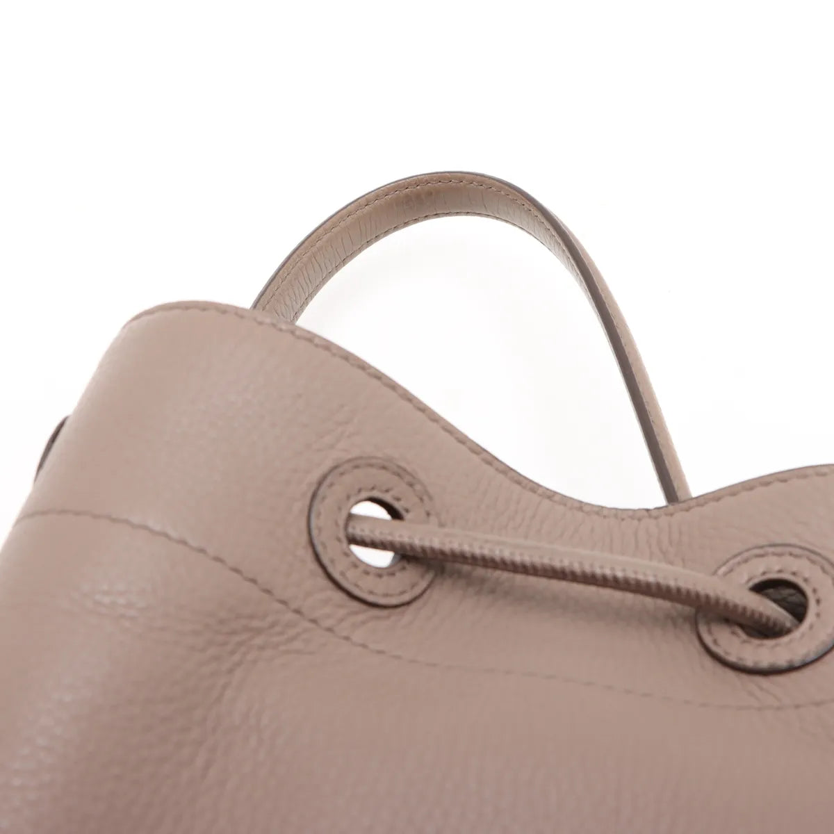 Burberry Small Drawstring Bucket Leather Two-Way Shoulder Bag Brown
