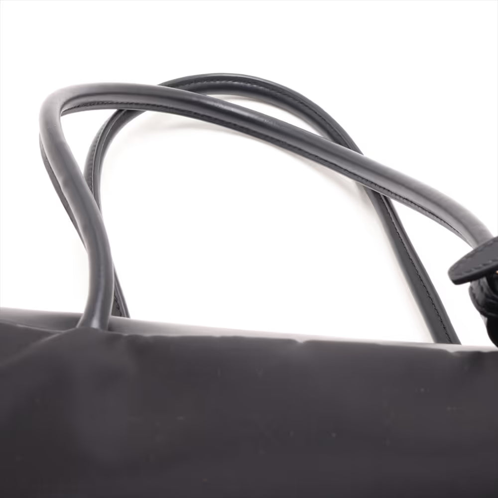 Prada Tessuto Nylon Leather Shoulder Bag Black