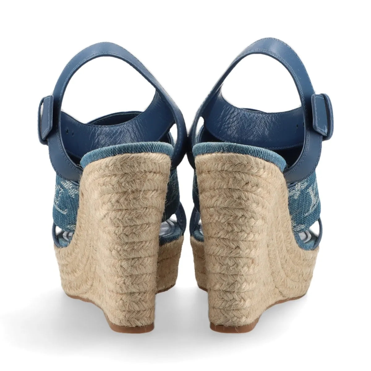 Louis Vuitton Monogram Starboard Denim Wedge Sandal Blue