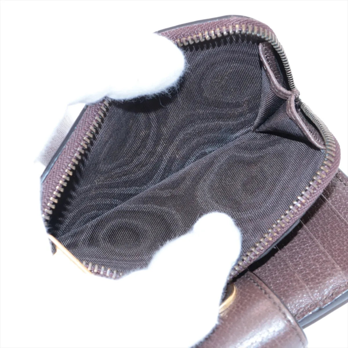 Gucci GG Supreme Ophidia Compact Wallet Brown