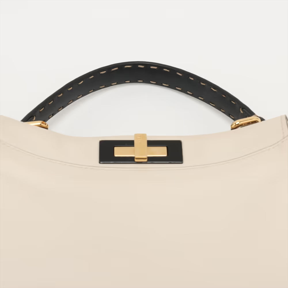Fendi Peekaboo Regular Leather Two-Way Handbag White