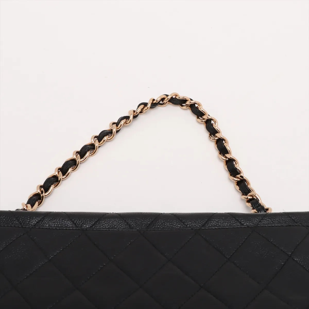 Chanel CC Logo Matelasse Caviar Skin Chain Shoulder Bag Black