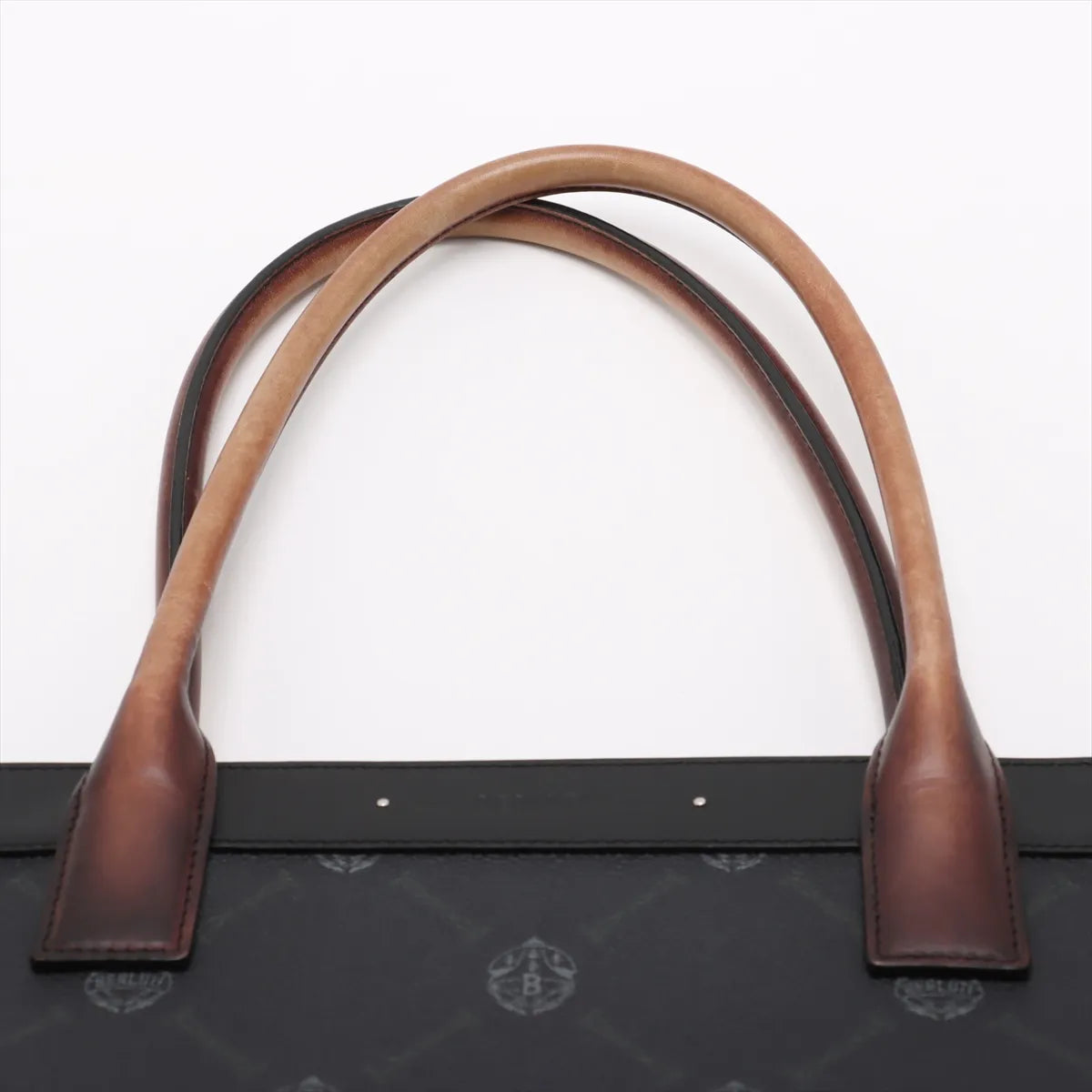 Berluti Forever Leather Tote Bag Black x Brown