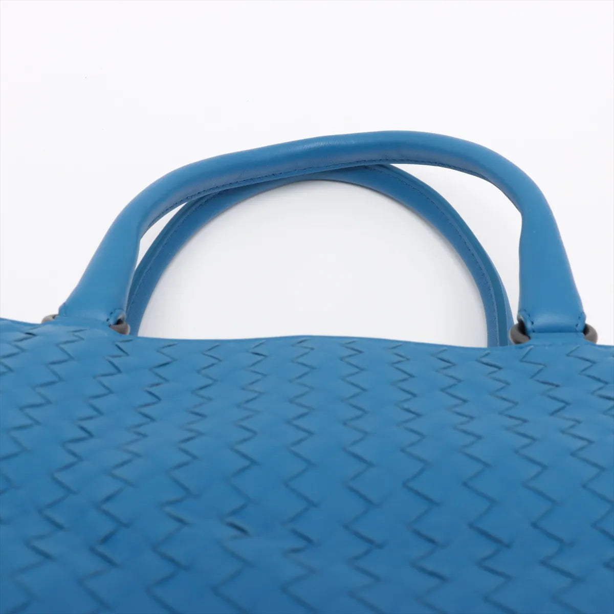 Branded Bottega Veneta Intrecciato Leather Handbag Blue