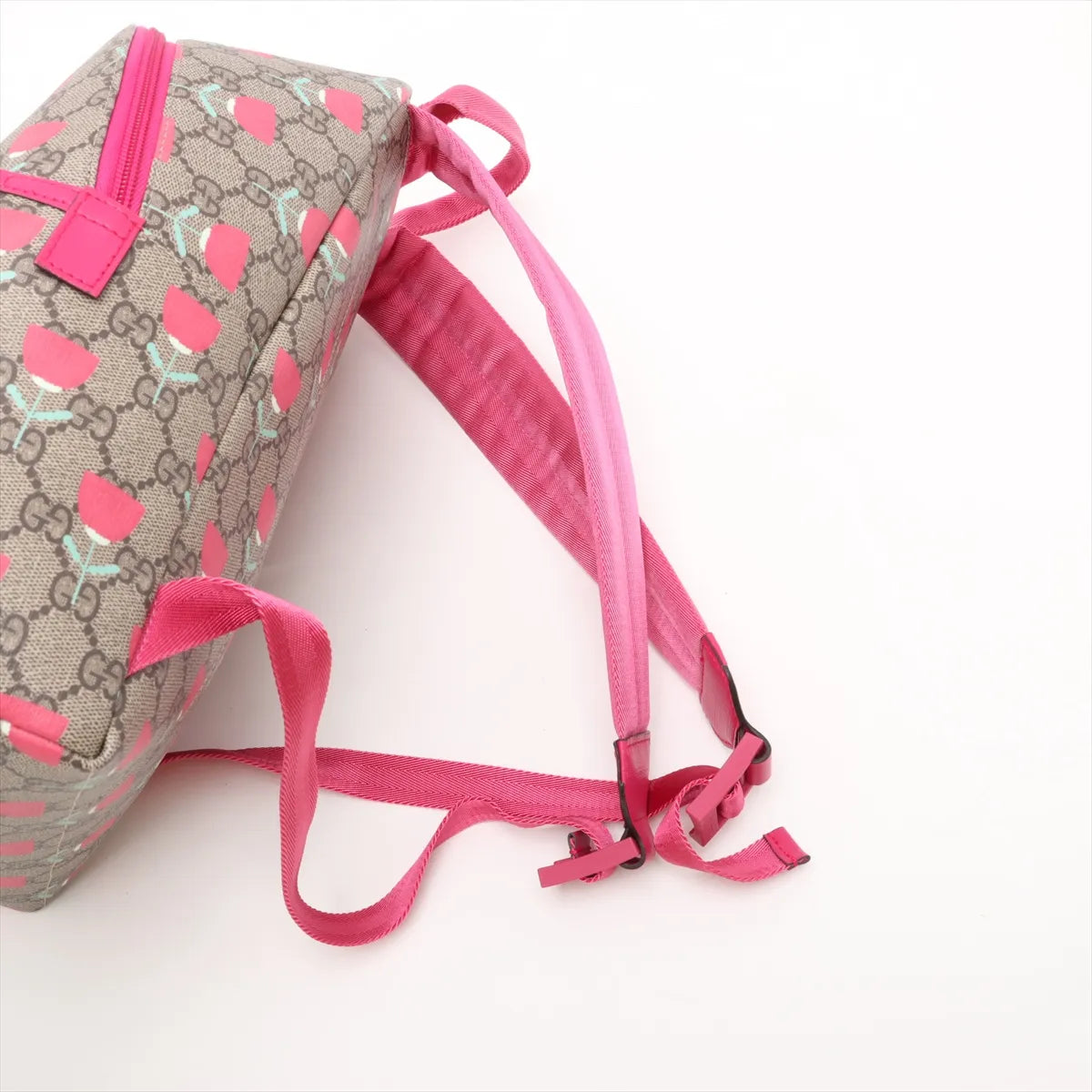 Gucci GG Supreme Floral Mini Backpack Beige x Pink