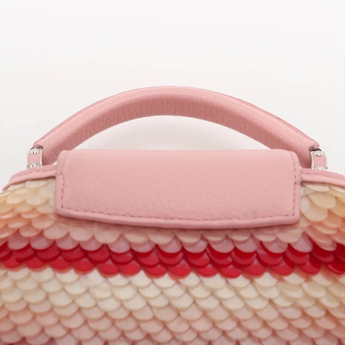 Louis Vuitton Taurillon Capucines Mini Sequins Shoulder Bag Pink x Red