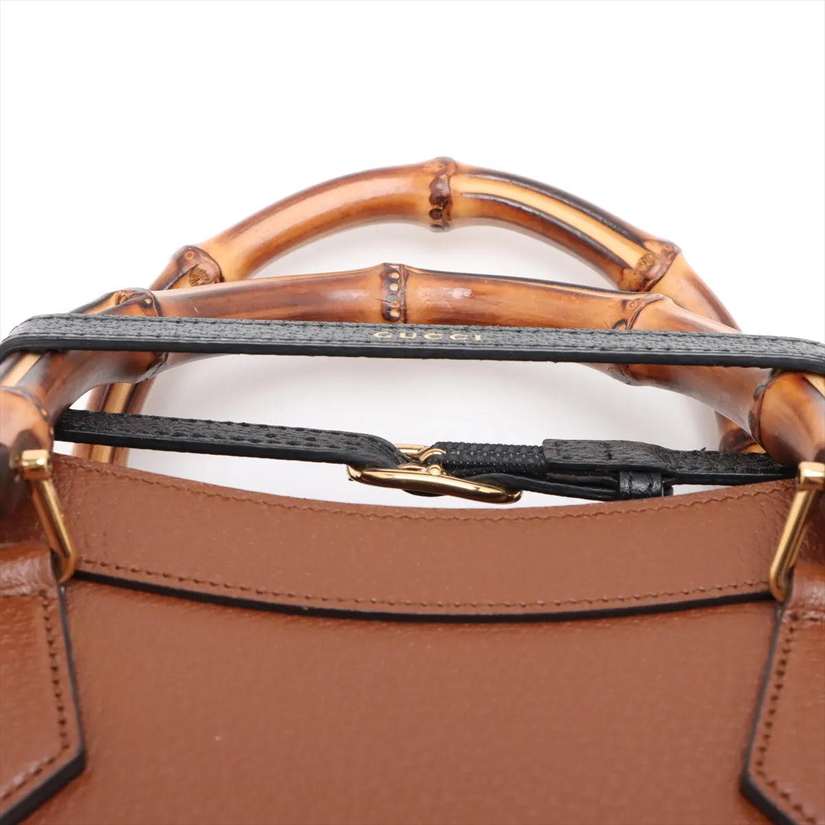 Gucci Bamboo Diana Leather Two-Way Handbag Brown