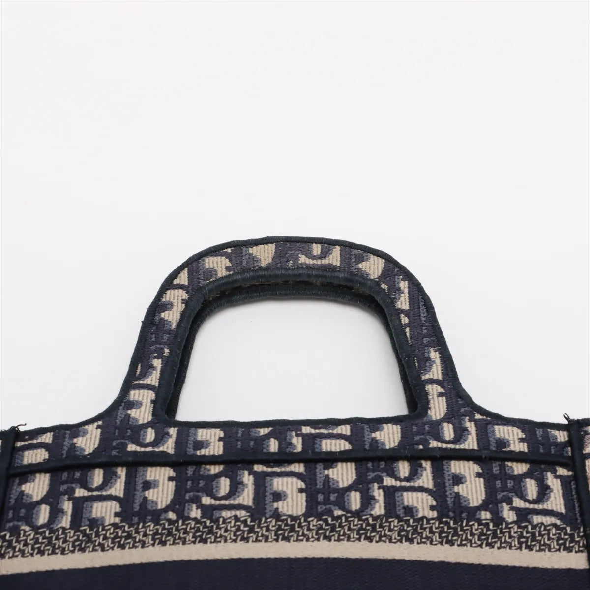 Christian Dior Oblique Canvas Mini Book Tote Navy Blue