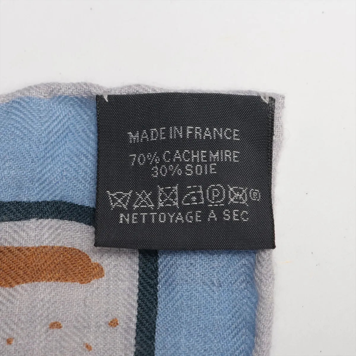 Hermès Carré Géant Rayures D'ete Cashmere & Silk Scarf Blue