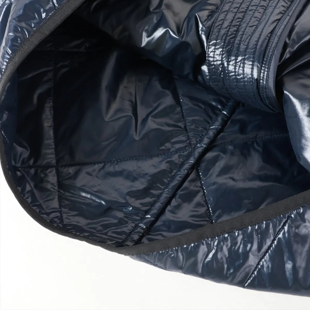 Burberry Glossy Leather Bomber Insulated Jacket Navy Blue