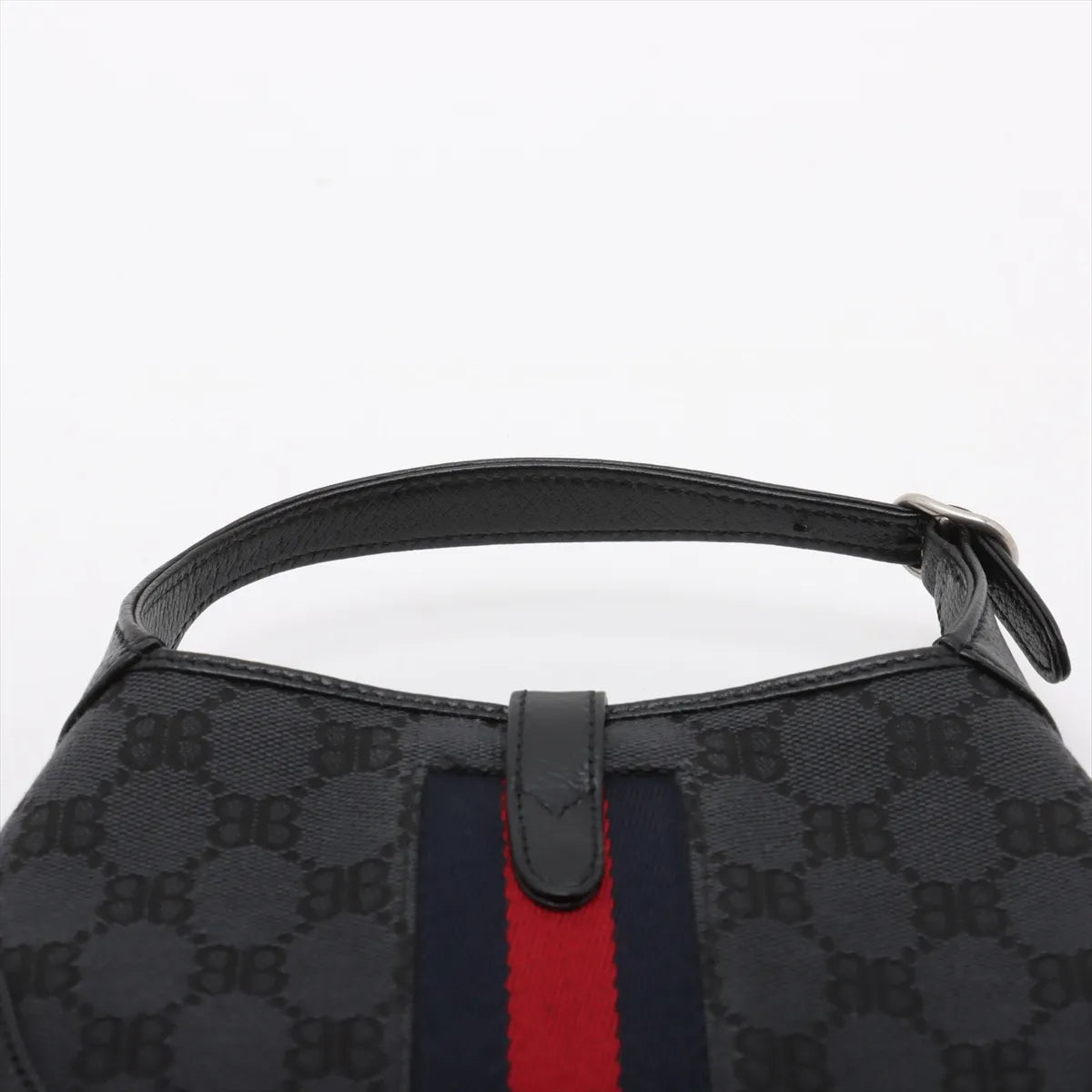 Gucci x Balenciaga Jackie Canvas Leather Two-Way Shoulder Bag Black
