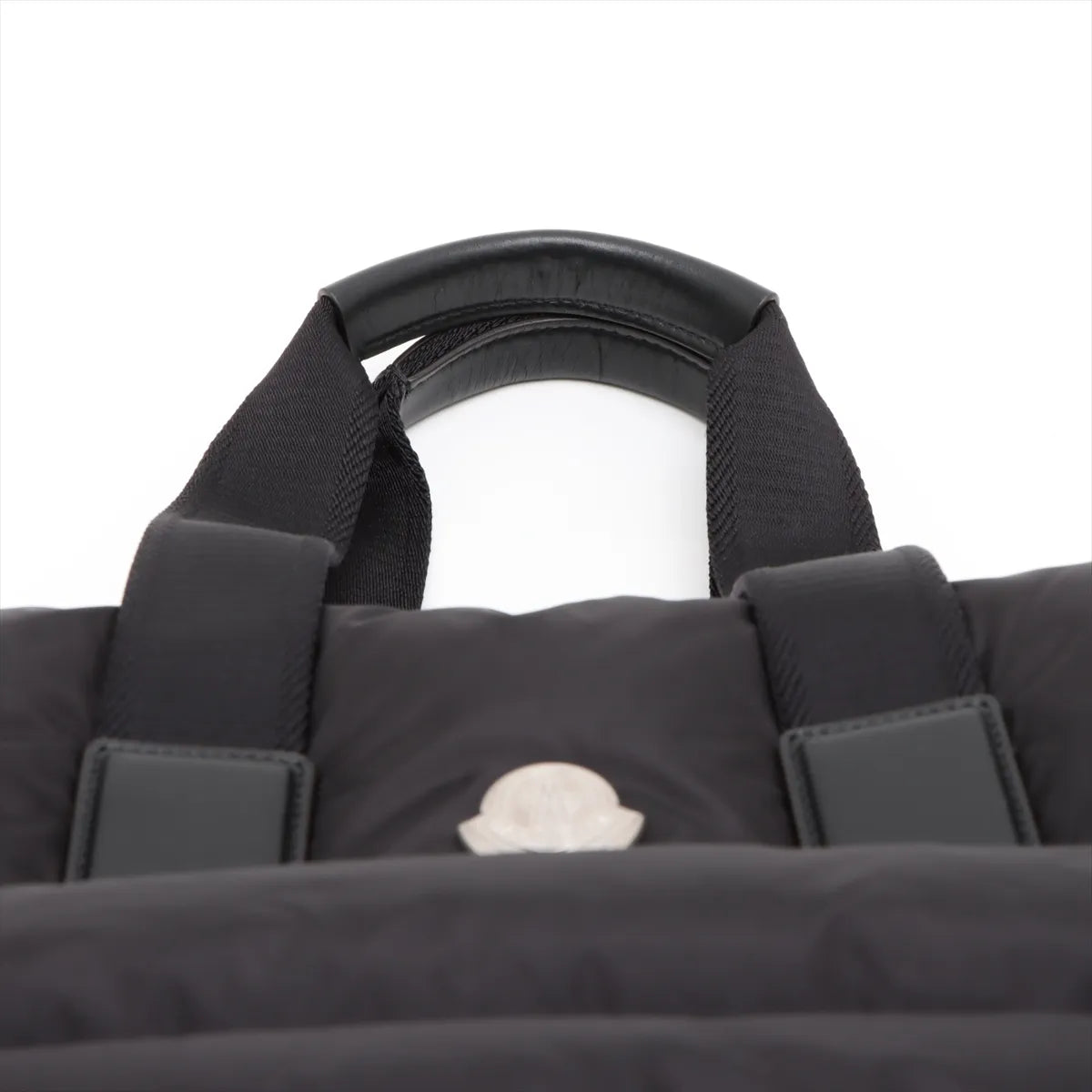Moncler Nylon Leather Handbag Black