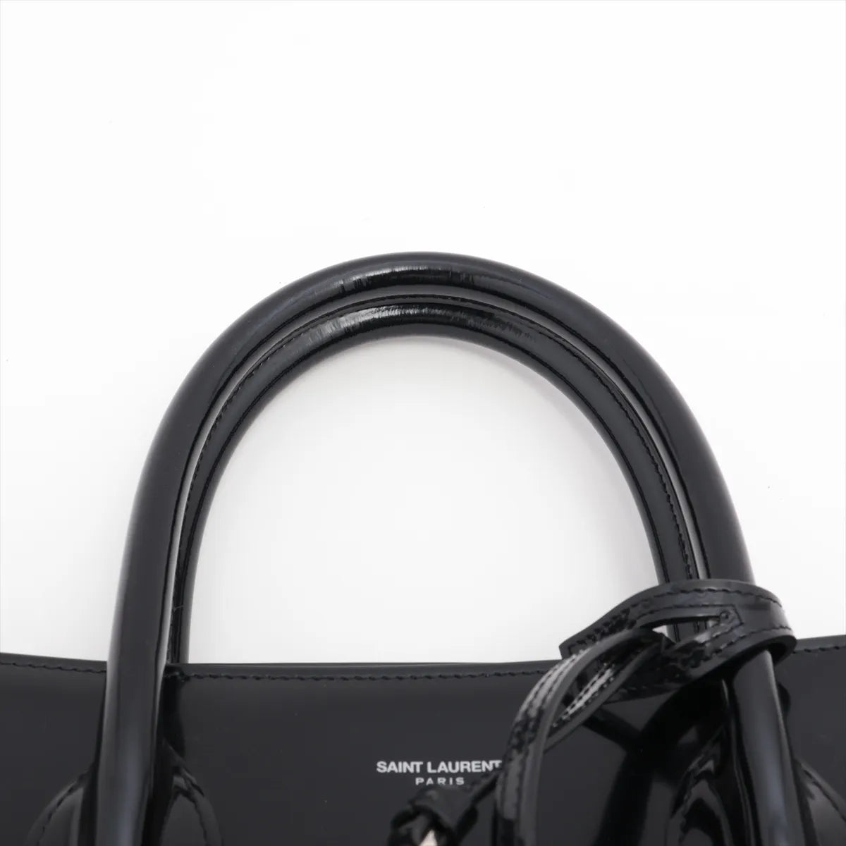 Saint Laurent Paris Large Sac de Jour Patent Leather Two-Way Handbag Black