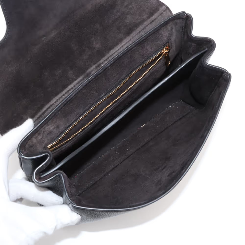 Celine 16 Small Leather Shoulder Bag Black