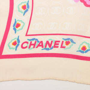 Luxury Chanel Camelia Floral Silk Scarf