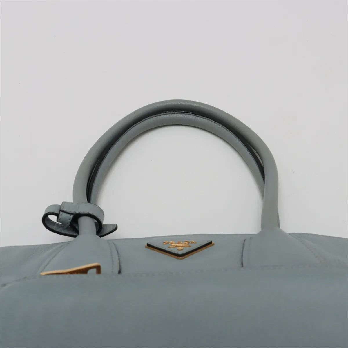 Prada Vitello Daino Leather Tote Bag Light Blue
