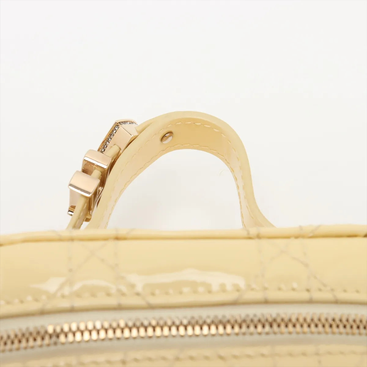 Christian Dior Micro Cannage Patent Leather Vanity Bag Yellow