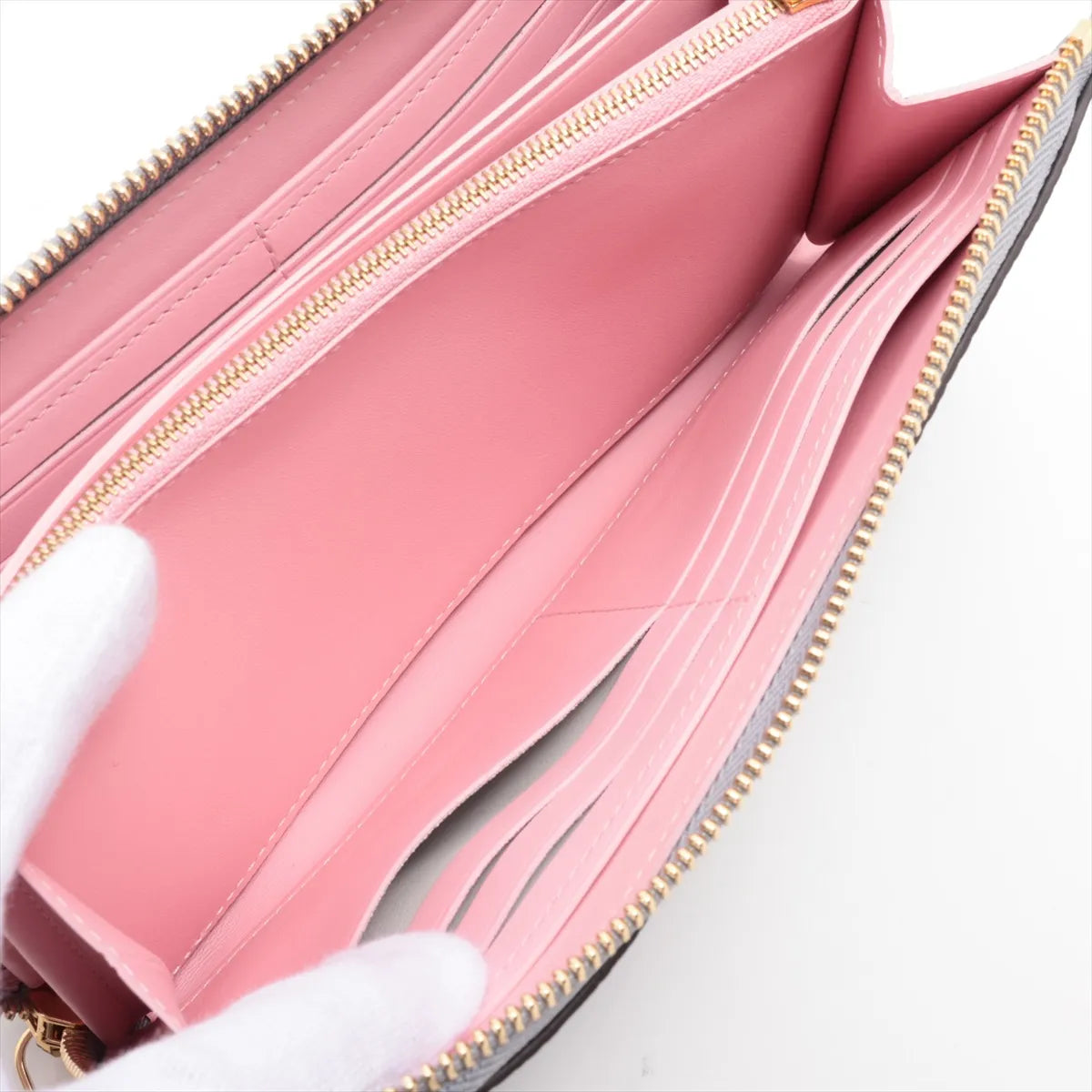 Louis Vuitton Taurillon Zippy Long Wallet Comet Blue Marine x Pink