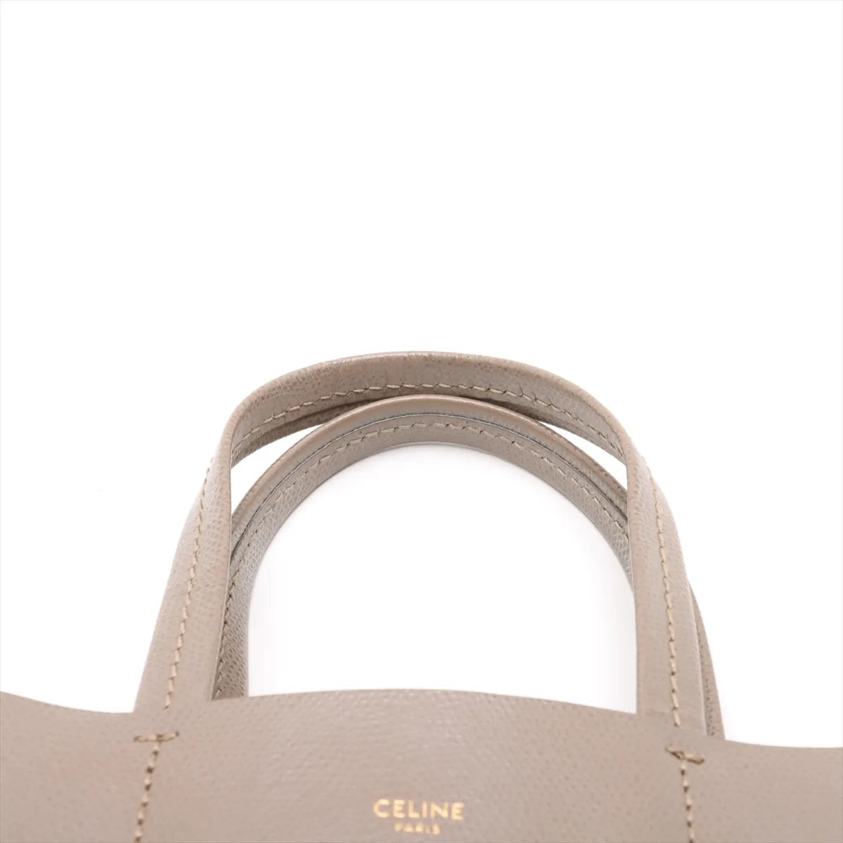 Celine Vertical Cabas Leather Two-Way Handbag Beige