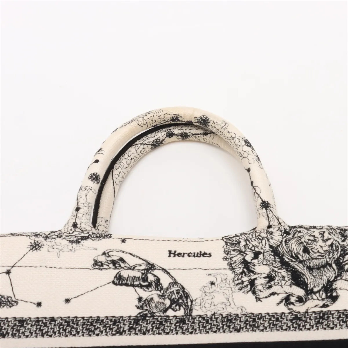 Christian Dior Canvas Small Toile de Jouy Zodiac Book Tote Bag Beige x Black