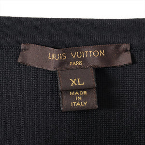 Louis Vuitton Metallic Silver Sleeve Cardigan Black