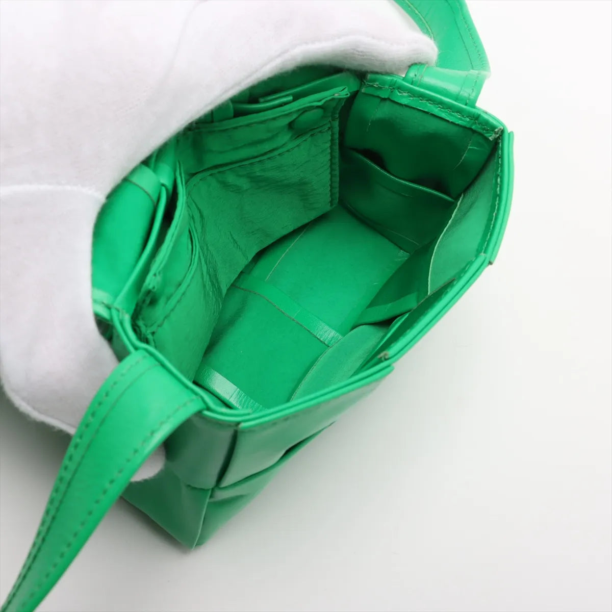 Bottega Veneta Maxi Intrecciato Candy Cassette Leather Shoulder Bag Green