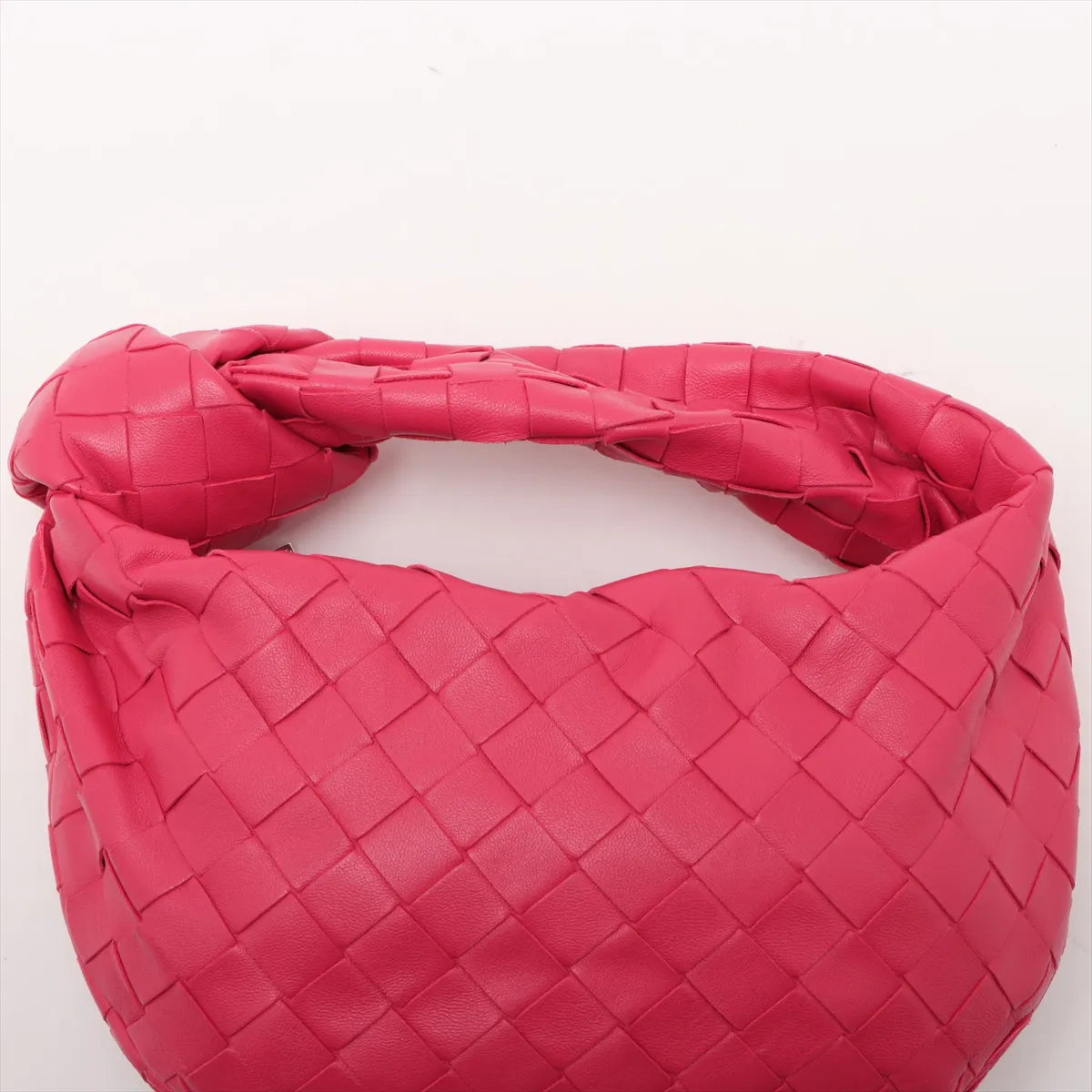 Bottega Veneta Intrecciato Mini Jodie Leather Handbag Pink