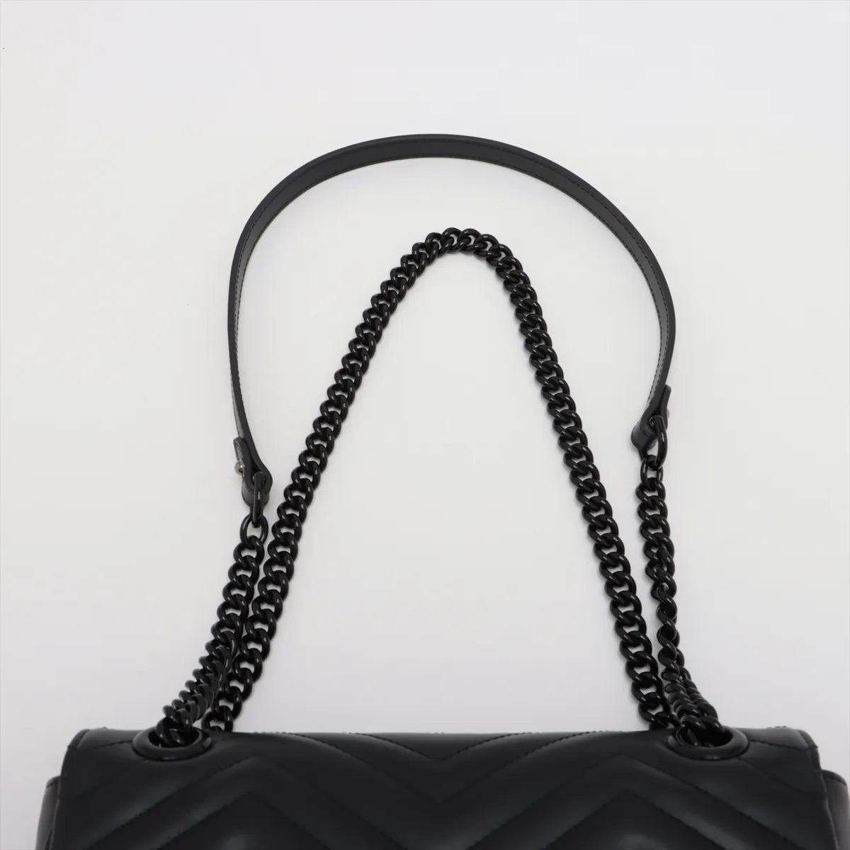 Gucci GG Marmont Leather Chain Shoulder Bag Black