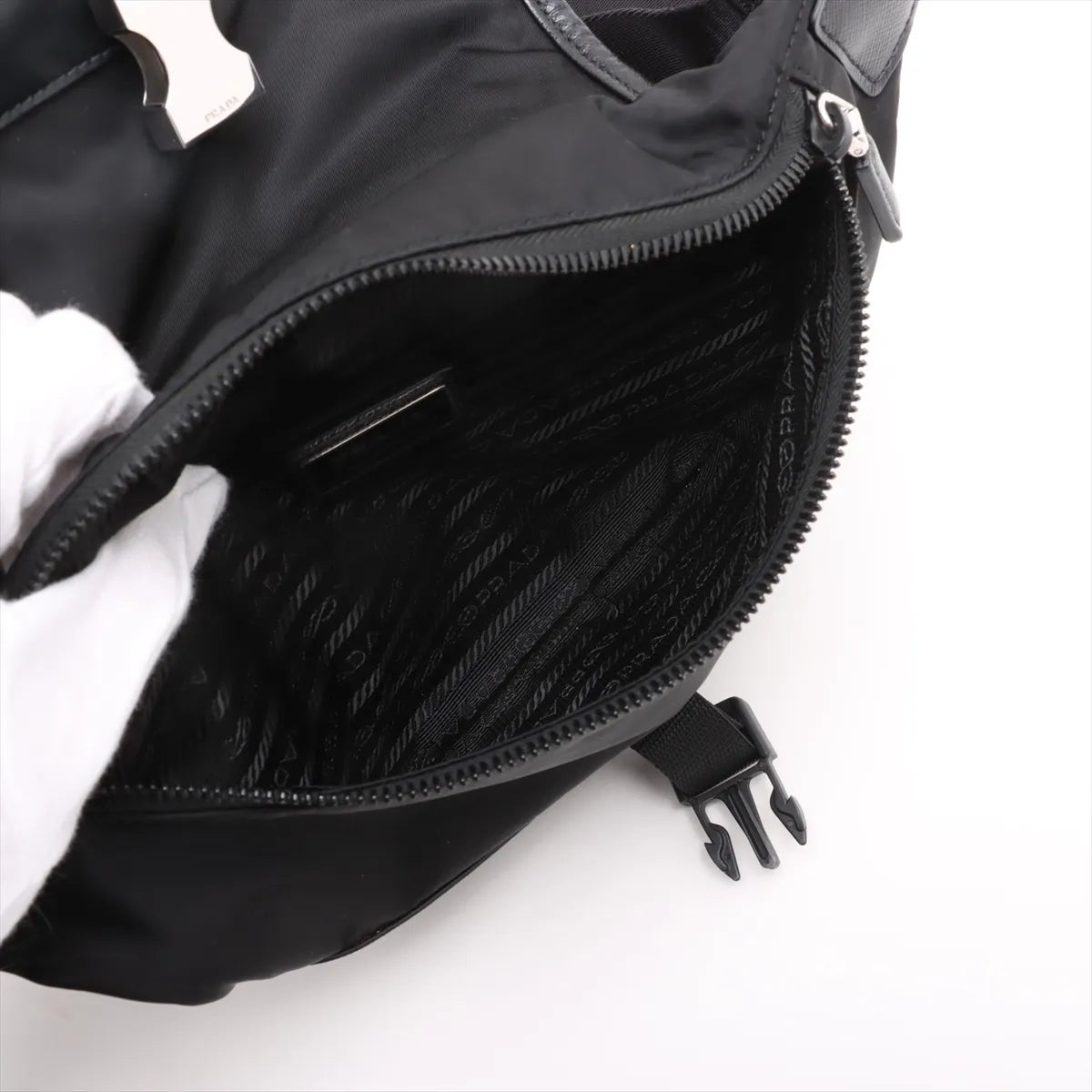 Prada Tessuto Nylon x Leather Bumbag Black
