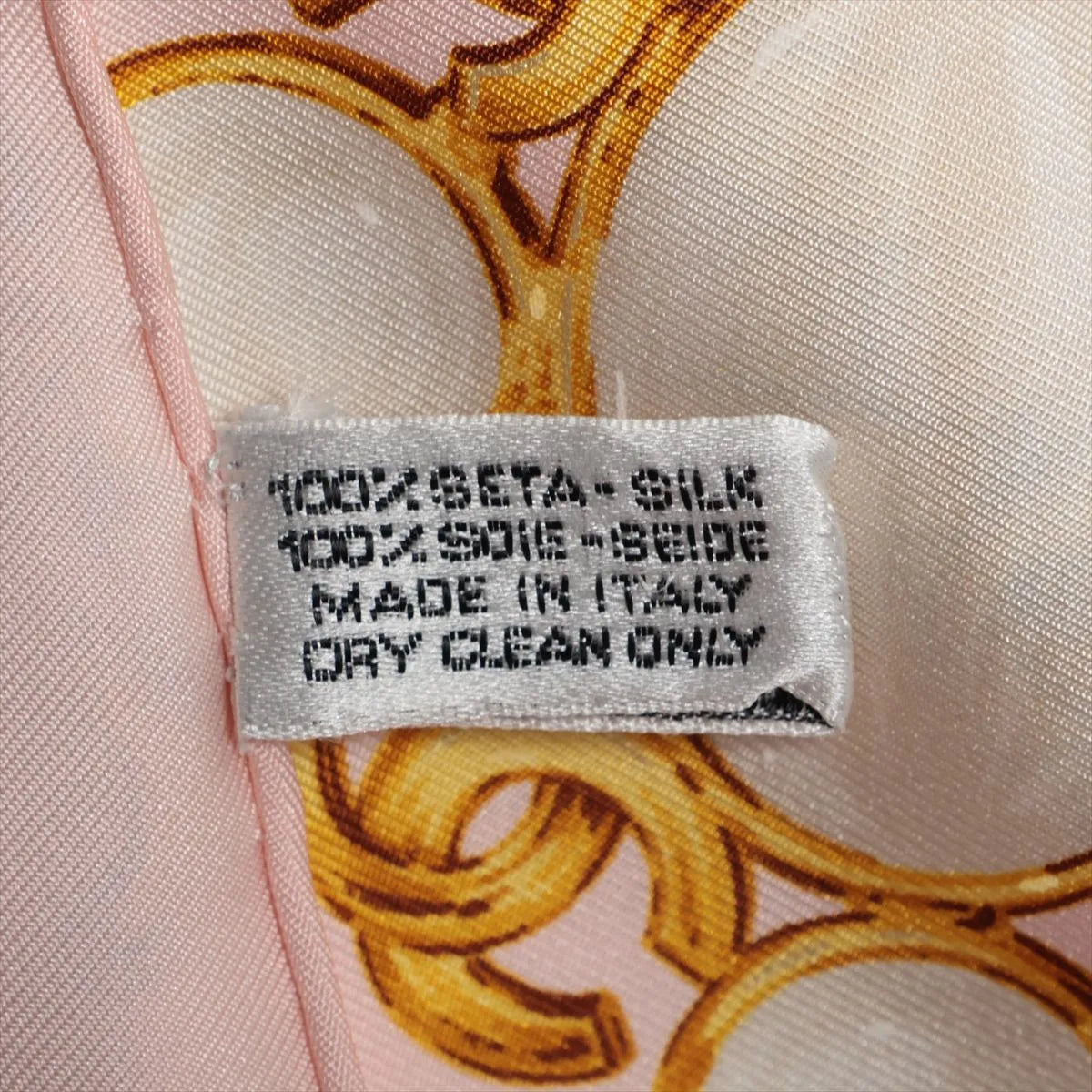 Chanel CC Logo Chain Silk Scarf Pink