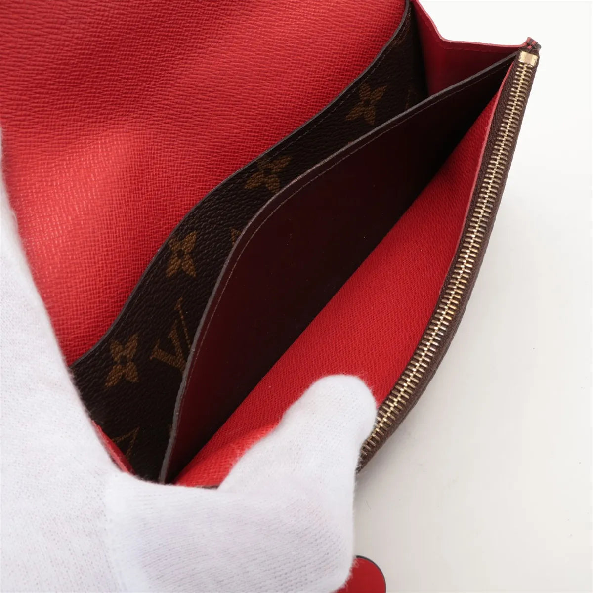 Louis Vuitton Monogram Emilie Long Wallet Poppy Red