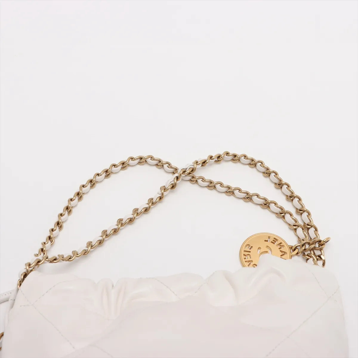 Chanel Chanel 22 Mini Shiny Calfskin Chain Shoulder Bag White