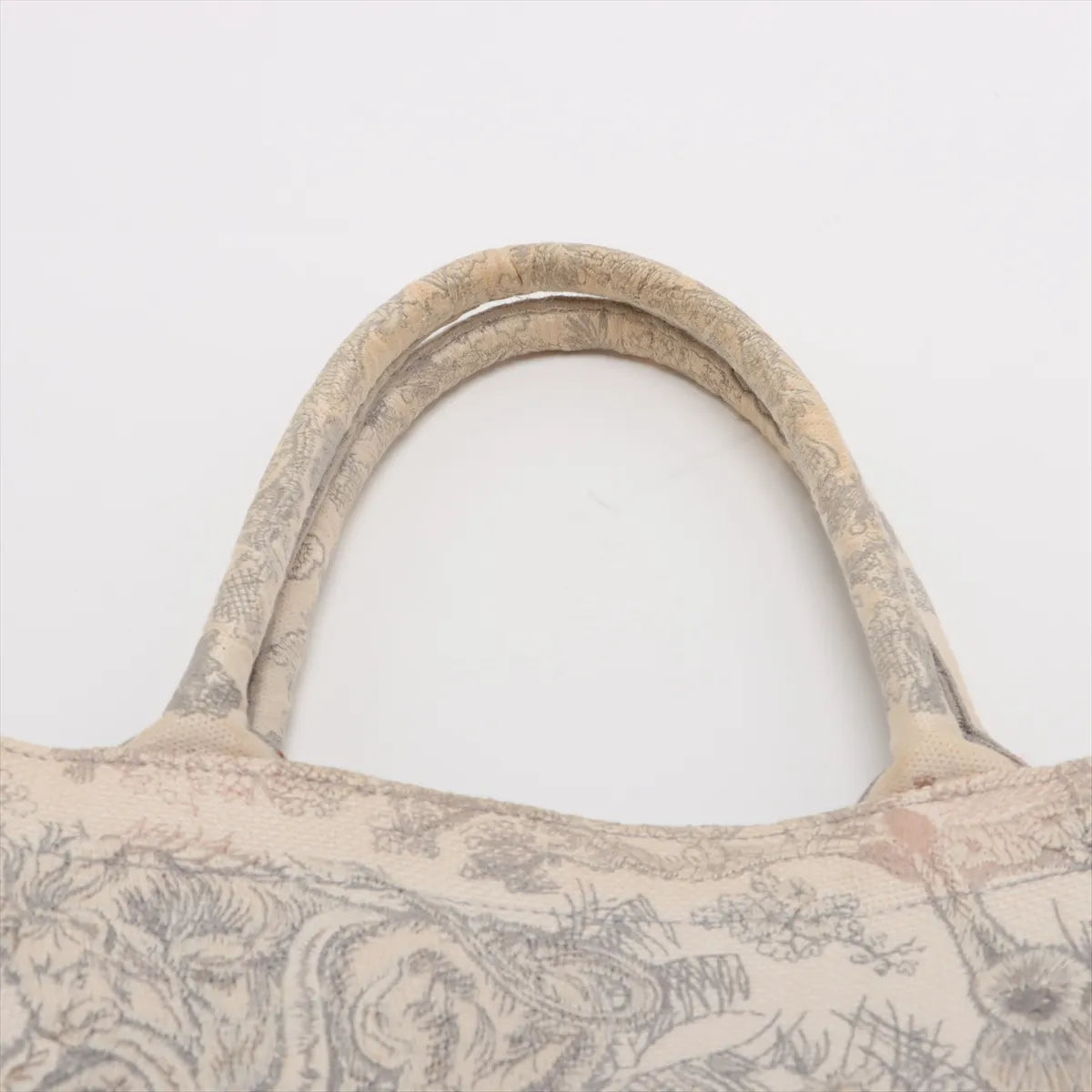 Christian Dior Toile De Jouy Embroidery Book Tote Large Gray