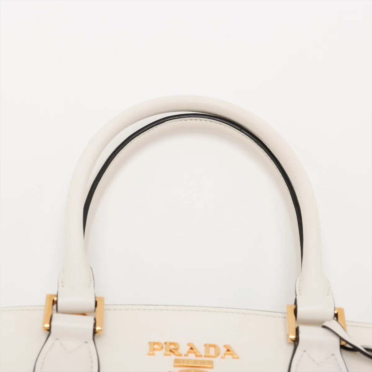 Prada Saffiano Leather Two-Way Handbag White
