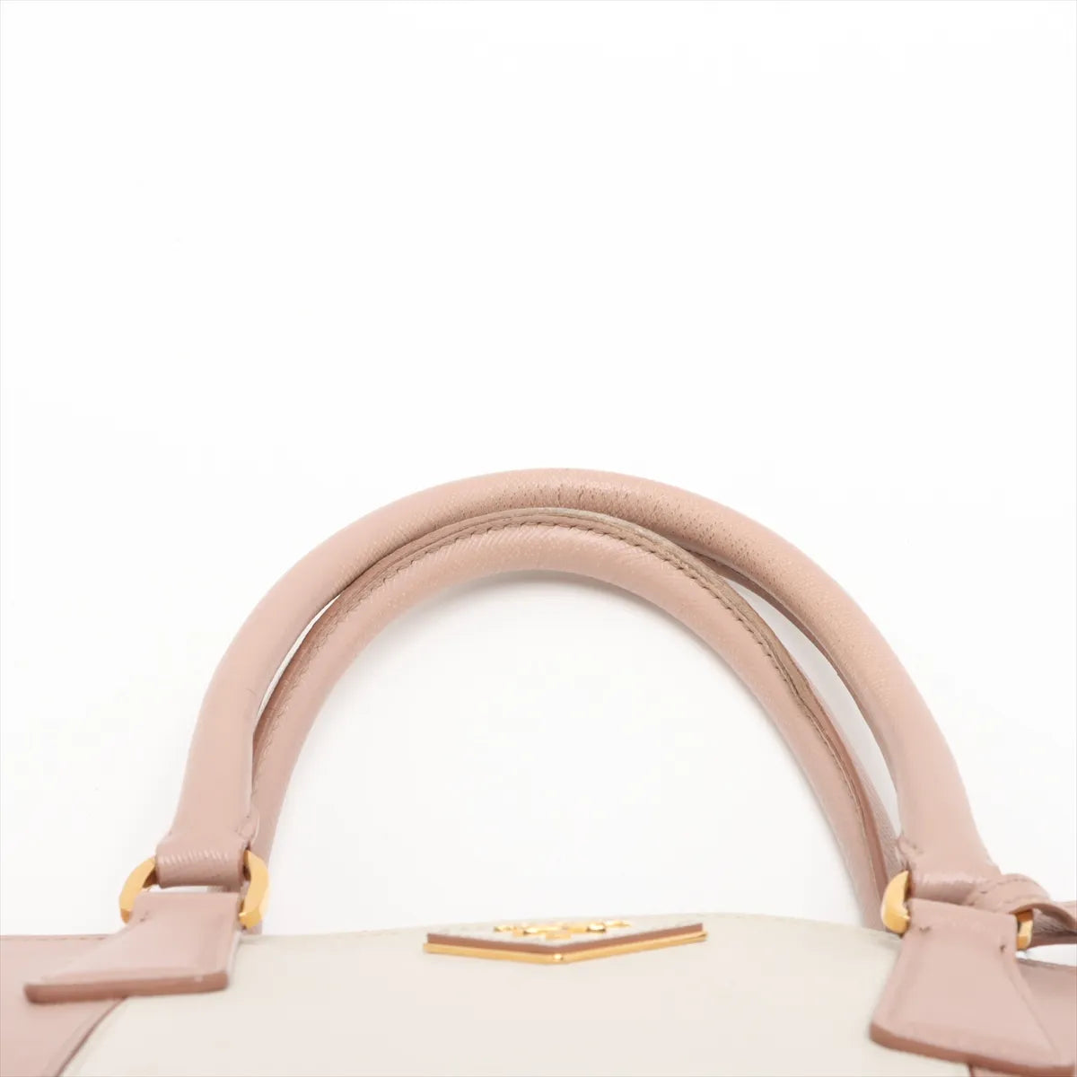 Prada Saffiano Lux Leather Two-tone Handbag Pink x White