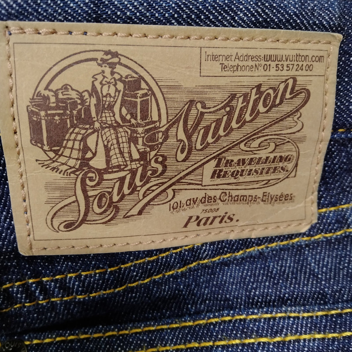 Louis Vuitton Monogram Ladies Cotton Denim Jeans Blue
