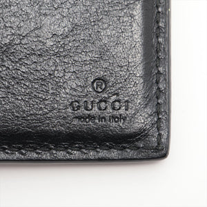 Gucci GG Logo Studs  Leather Compact Wallet Black