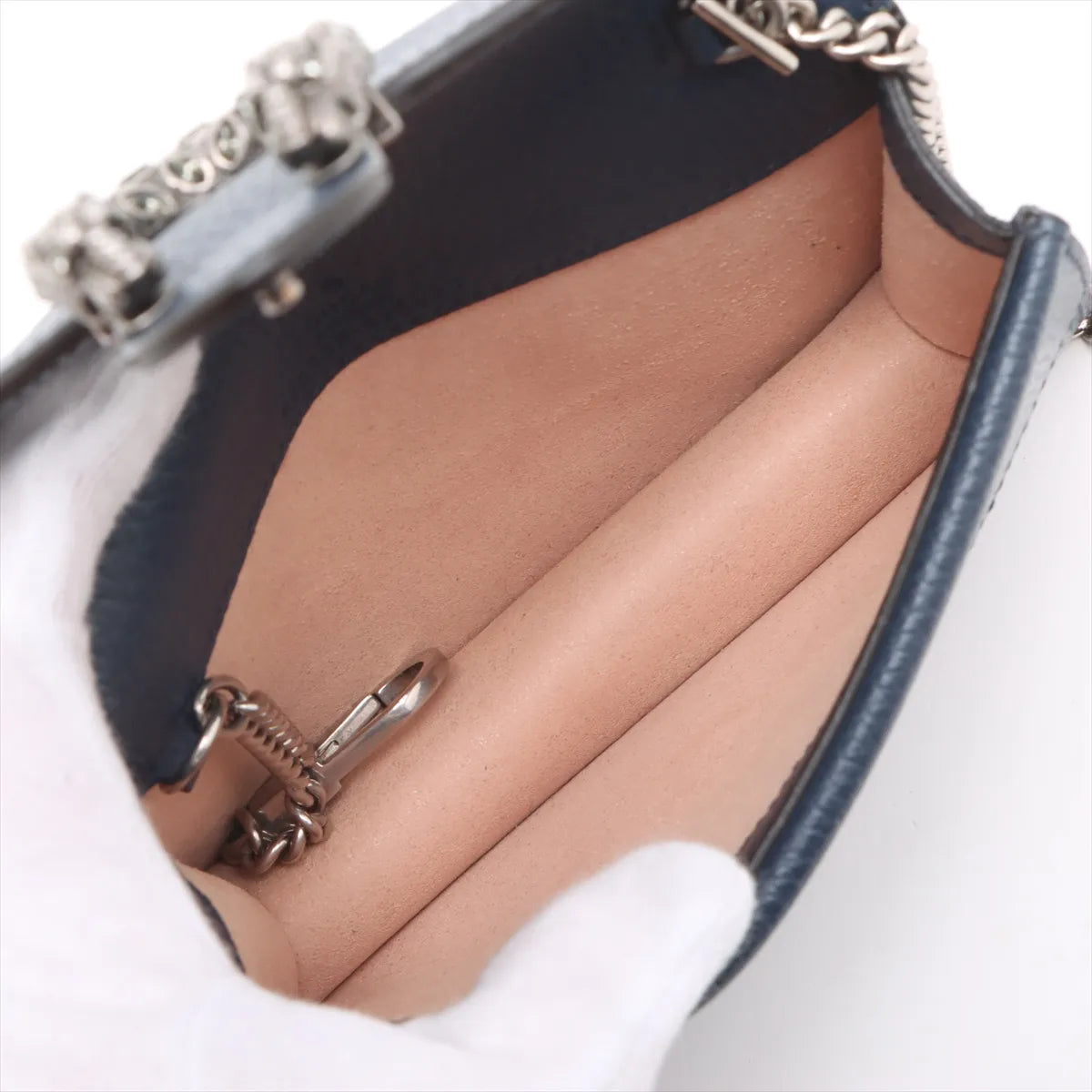 Gucci Dionysus Leather Chain Shoulder Bag Navy Blue