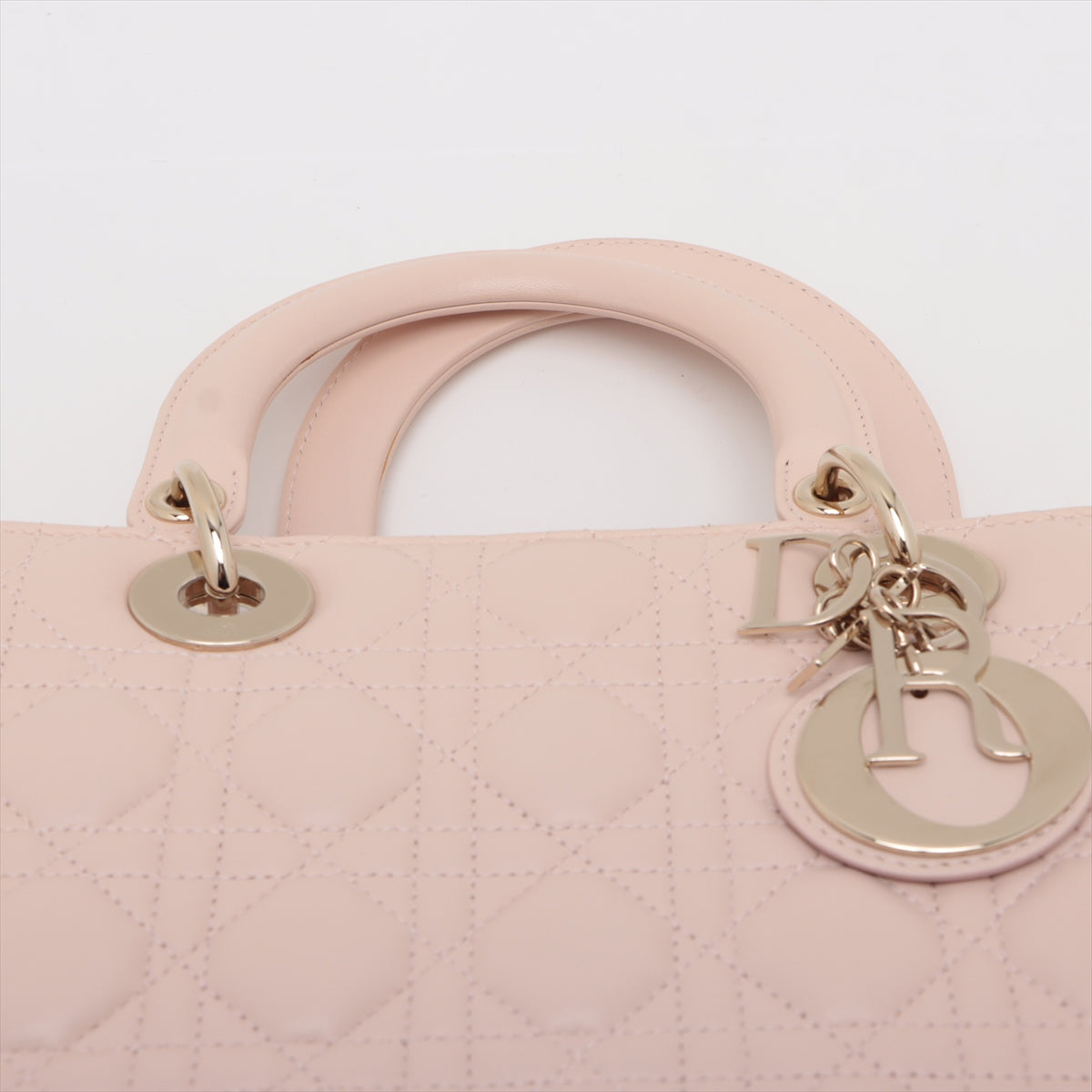 Christian Dior Lady Dior Cannage Leather Two-Way Handbag Pink