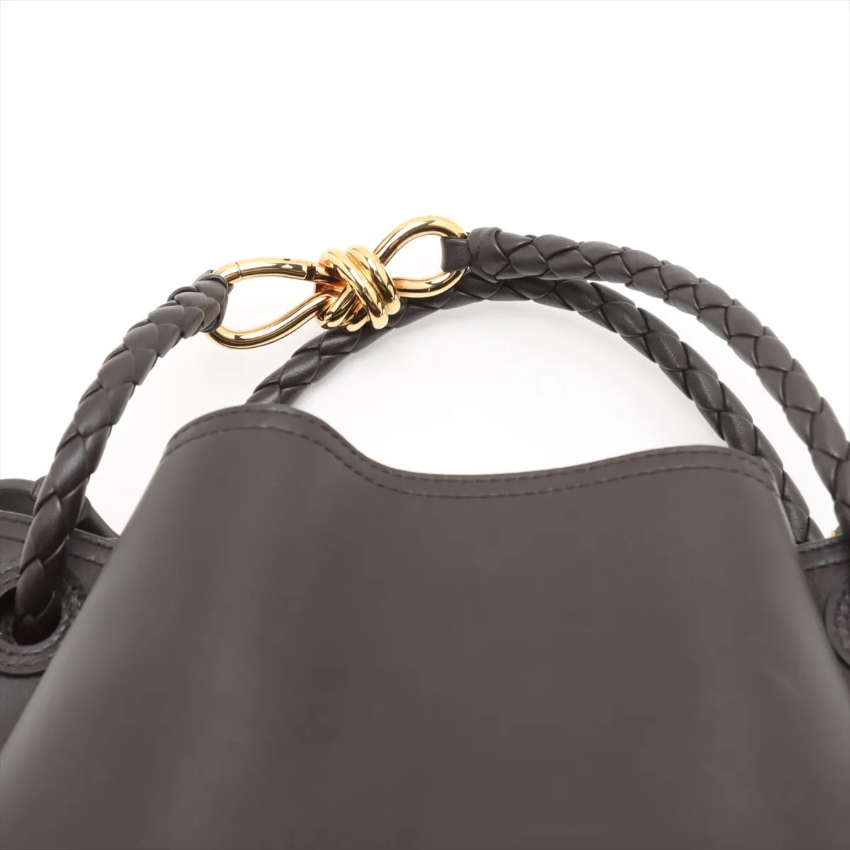 Bottega Veneta Andiamo Leather Two-Way Bucket Bag Brown