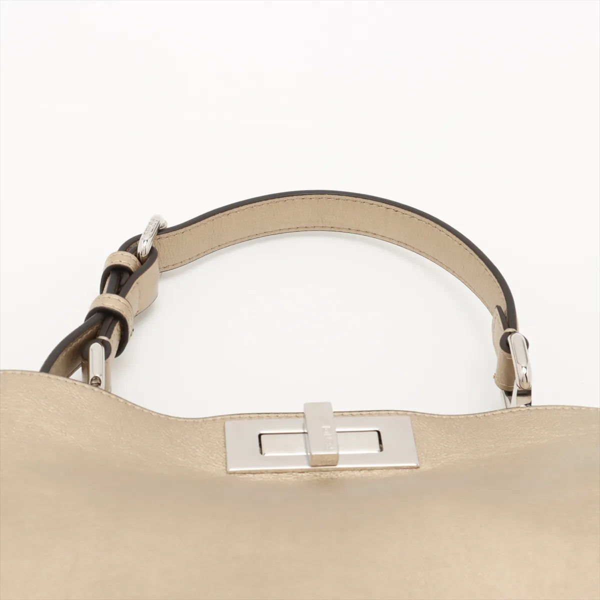 Fendi Peekaboo Soft Medium Leather Handbag Gold